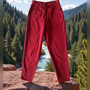 Vintage 90's Petite Eddie Bauer Straight Leg Mom Jeans 100% Cotton Vibrant Red